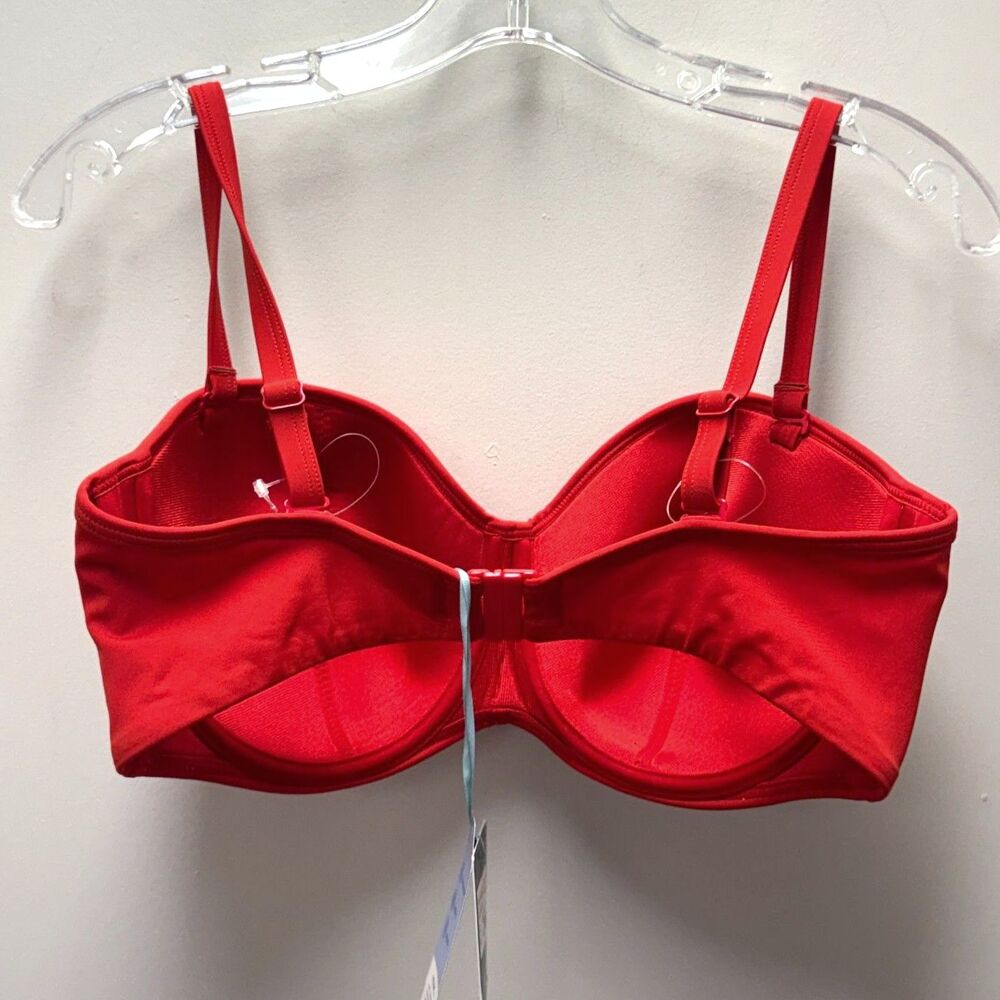 Panache Swim Anya Riva Twist Convertible Bandeau Bikini Top Fiery Red Size 36F - Picture 2 of 10